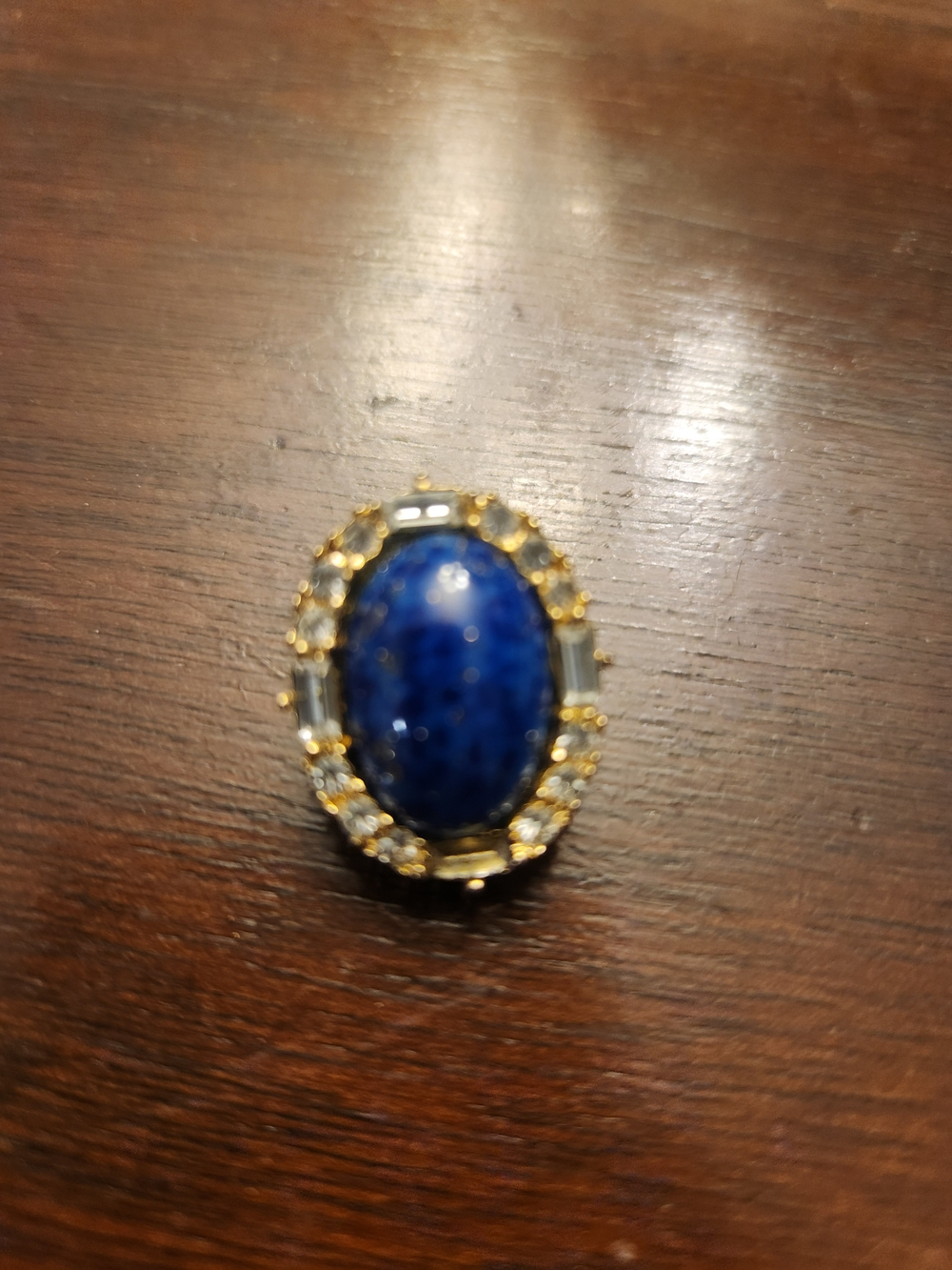 Gold & Blue Stone Oval Earring- Elegant Women's Jewelry